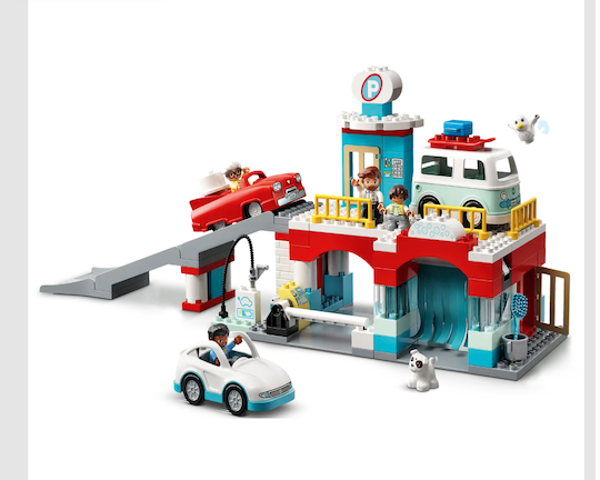 Met de LEGO DUPLO Parkeergarage en Wasstraat Logo